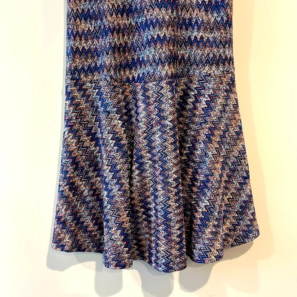 Anthropologie Maeve Westwater Chevron Knit Flowy Dress Sleeveless Blue Purple - Picture 9 of 10